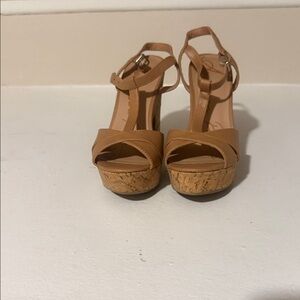 Tan Platform Sandals – Size 7 – Like New”